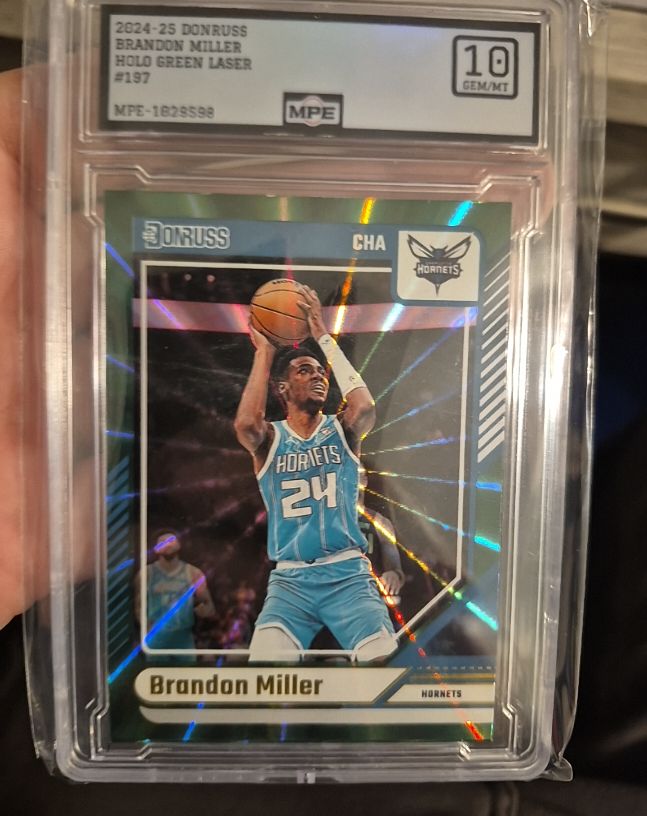 2024-25 Panini Donruss #197 Brandon Miller Holo Green Laser — front