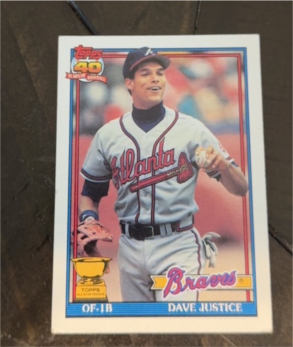1991 Topps #329 Dave Justice — front
