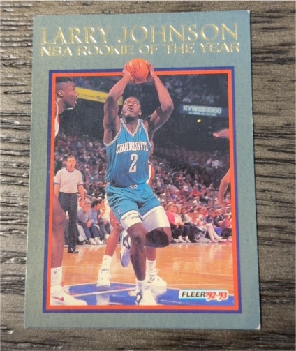 1992-93 Fleer #8 Larry Johnson NBA Rookie of the Year — front