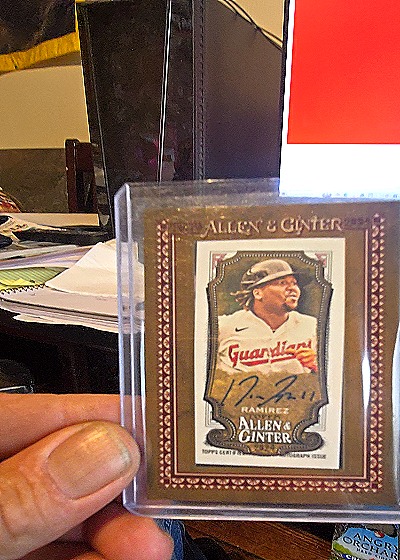 2024 Topps Allen & Ginter Mini Framed Auto #MA-JR Jose Ramirez — front