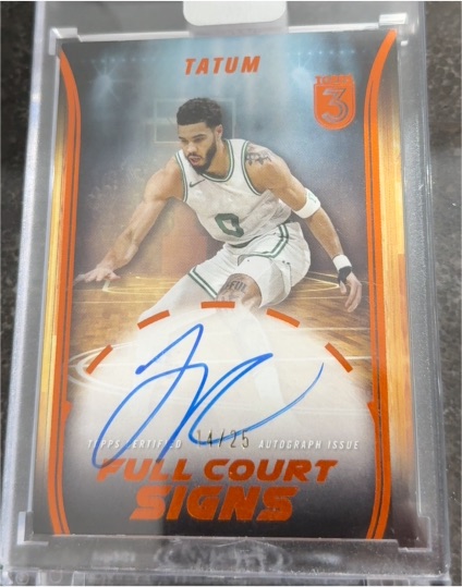 2024 Topps 3 Full Court Signs Jayson Tatum #/25 — front