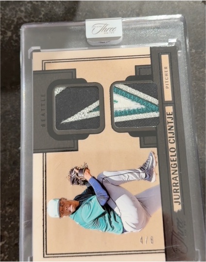2024 Panini Three and Two Prospect Dual Jerseys #PDJ-JC Jurrangelo Cijntje — front