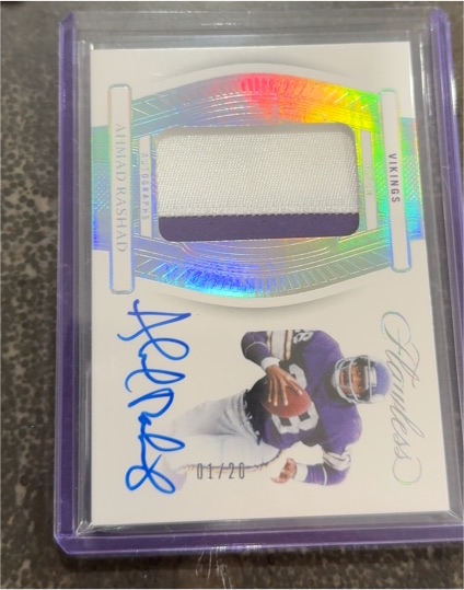 2024 Panini Flawless #01/20 Ahmad Rashad Vikings Patch Auto — front