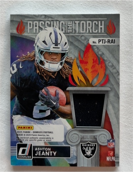 2025 Panini Donruss Passing The Torch #PTJ-RAI Ashton Jeanty — front