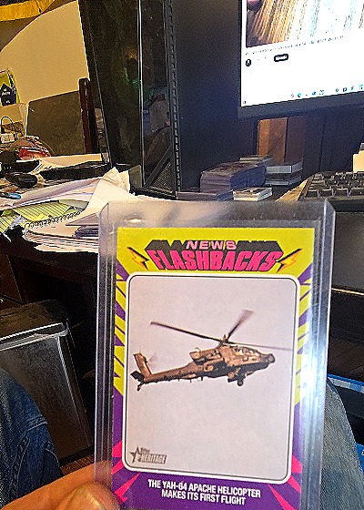 2024 Topps Heritage News Flashbacks #NF-14 YAH-64 Apache Helicopter — front