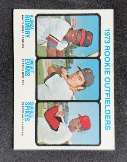 1973 Topps #614 Dwight Evans Rookie Outfielders — front