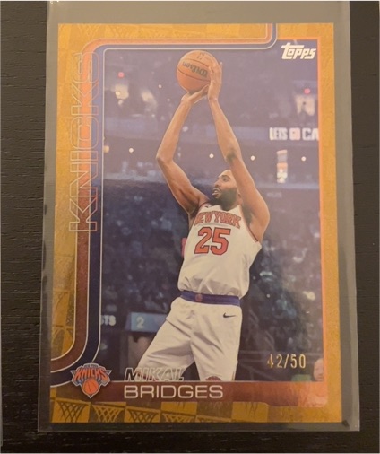 2025-26 Topps Basketball #42 Mikal Bridges Gold /50 — front