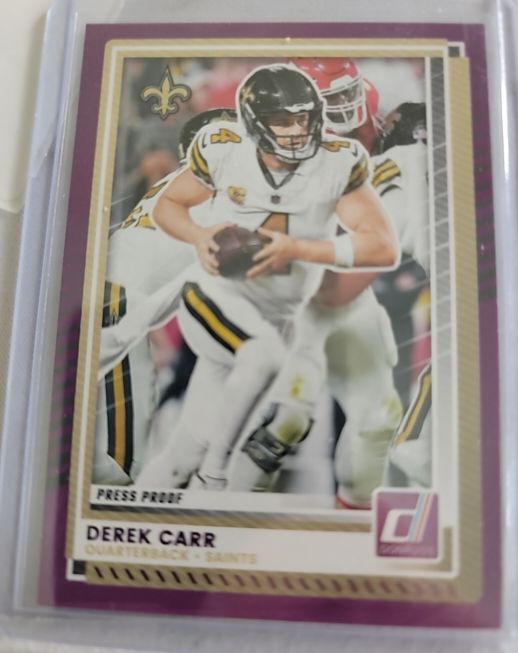 2025 Donruss #unknown Derek Carr Purple Press Proof — front