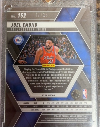 2024-25 Panini Mosaic #152 Joel Embiid — front