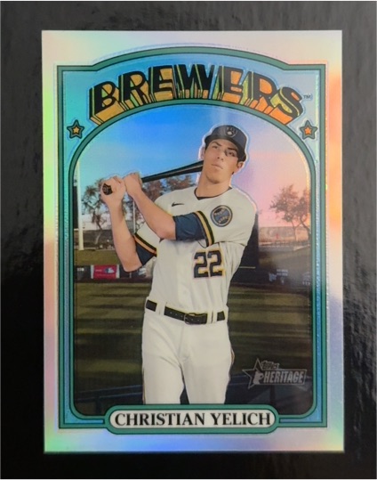 2021 Topps Heritage #251 Christian Yelich Milwaukee Brewers — front