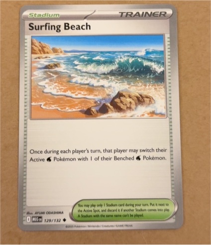 2023 Pokemon Mega Evolution #129 Surfing Beach — front