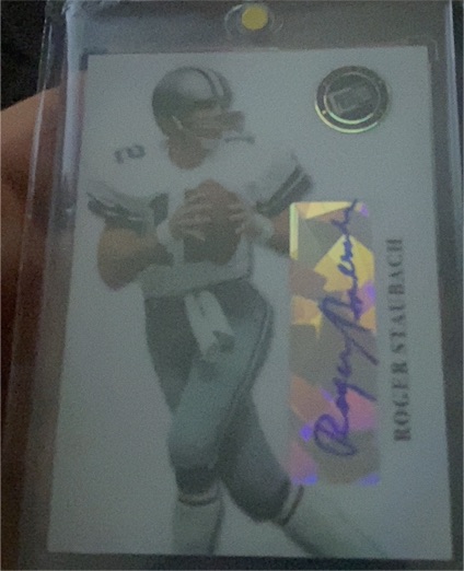 1996 Score Board Lasers #6 Roger Staubach — front