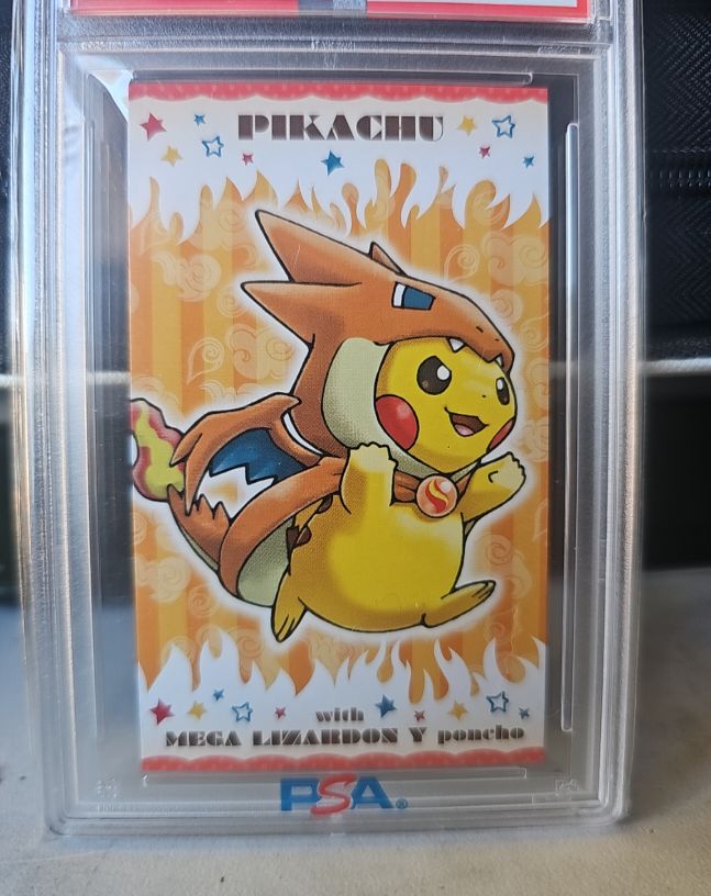 2016 Pokemon Center Poncho Pikachu Mega Charizard Y Business Card — front