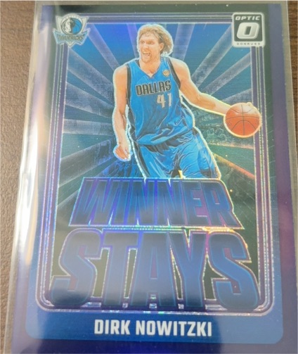 2024-25 Panini Donruss Optic #13 Dirk Nowitzki Winner Stays Purple — front