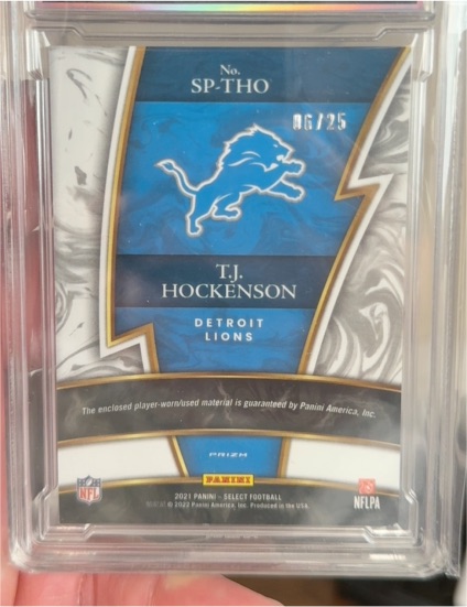 2021 Panini Select Sparks Relics #SP-THO T.J. Hockenson — front