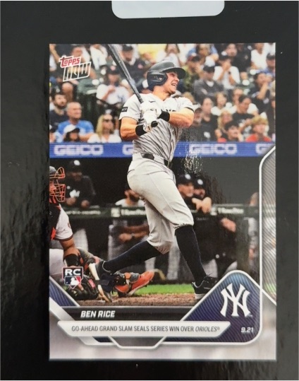 2025 Topps Now #743 Ben Rice — front
