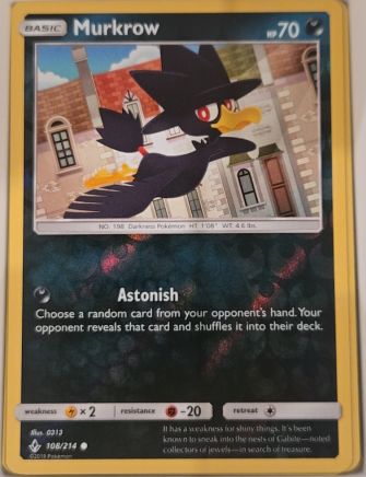 2019 Pokémon TCG Sun & Moon Unbroken Bonds #108 Murkrow — front