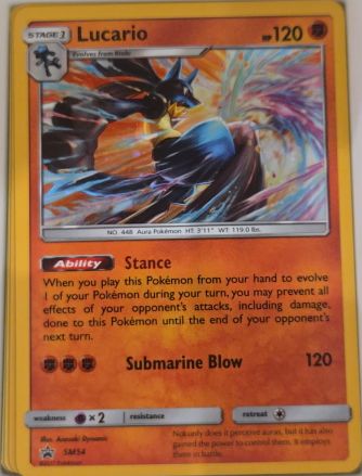 2017 Pokemon Sun & Moon Black Star Promo #SM54 Lucario — front