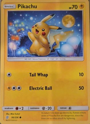 2019 Pokémon Sun & Moon Unified Minds #56 Pikachu — front