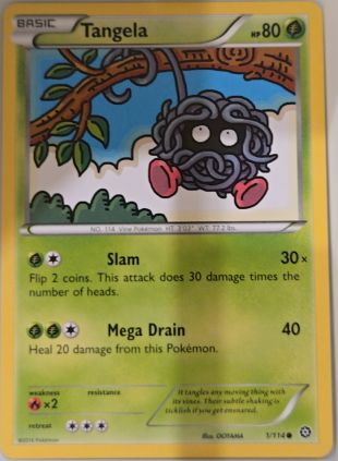 2016 Pokémon XY Steam Siege #1 Tangela — front