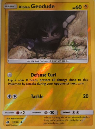 2017 Pokémon SM Crimson Invasion #32 Alolan Geodude — front