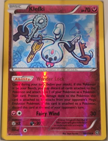 2016 Pokémon XY Steam Siege #80 Klefki — front