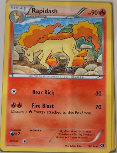 2016 Pokemon XY Steam Siege #17 Rapidash — front