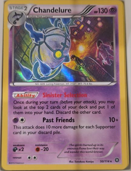 2016 Pokémon XY Steam Siege #50 Chandelure — front