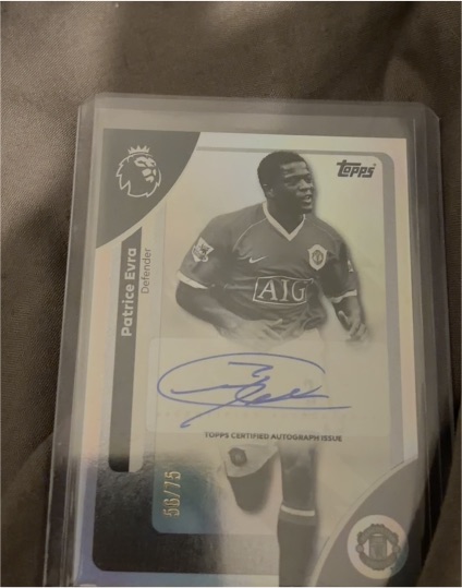 2025-26 Topps Premier League Black and White Auto #56 Patrice Evra — front