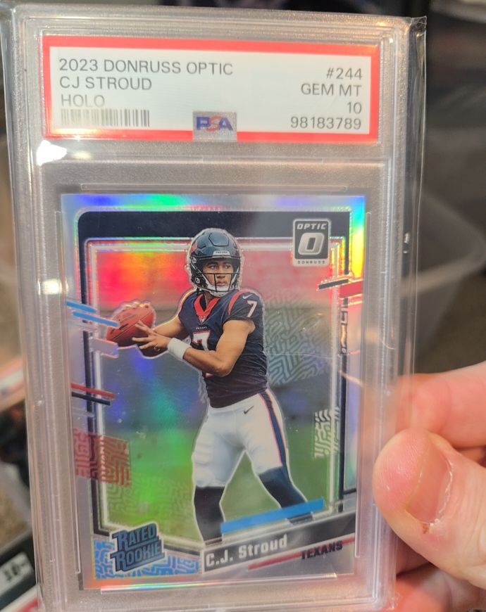 2023 Donruss Optic #244 C.J. Stroud Holo Rated Rookie — front