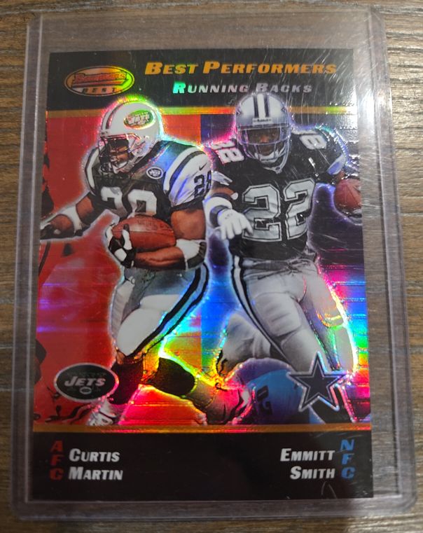 2000 Bowman's Best #97 Curtis Martin / Emmitt Smith — front