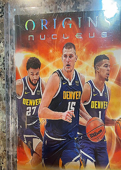 2022-23 Panini Origins Nucleus #12 Nikola Jokić, Jamal Murray, Michael Porter Jr. — front