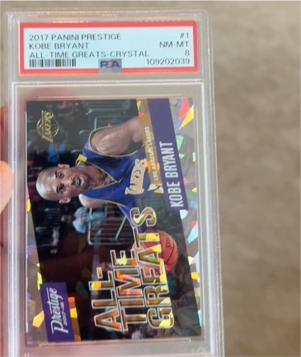 2017 Panini Prestige #1 Kobe Bryant All-Time Greats Crystal — front