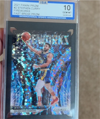 2021 Panini Prizm #2 Stephen Curry Fireworks Fast Break — front