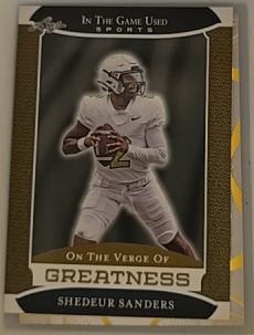 2024 Leaf In The Game Used On The Verge Of Greatness Shedeur Sanders — front
