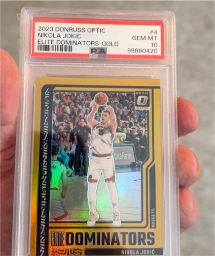 2023 Donruss Optic #4 Nikola Jokic Elite Dominators-Gold — front