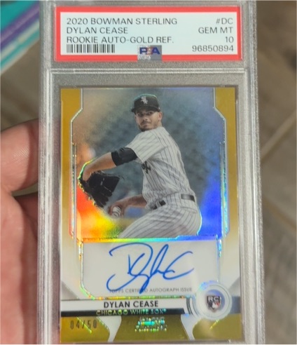 2020 Bowman Sterling #DC Dylan Cease Rookie Auto Gold Refractor — front