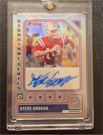 2023 Panini Donruss Optic #SS-SG Steve Grogan Signature Series Silver Holo Auto — front