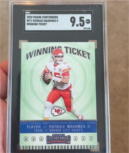 2020 Panini Contenders #WT1 Patrick Mahomes II Winning Ticket — front