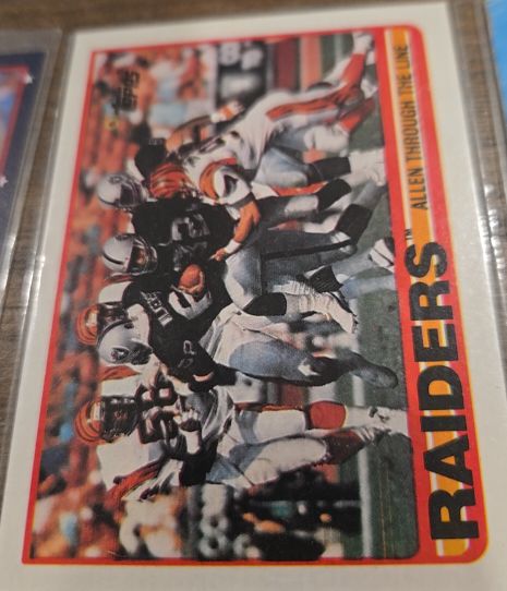 1989 Topps #264 Raiders Team Leaders (Allen Through the Line) — front