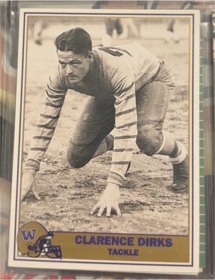 1992 Pacific Washington Huskies Football Greats # Clarence Dirks — front