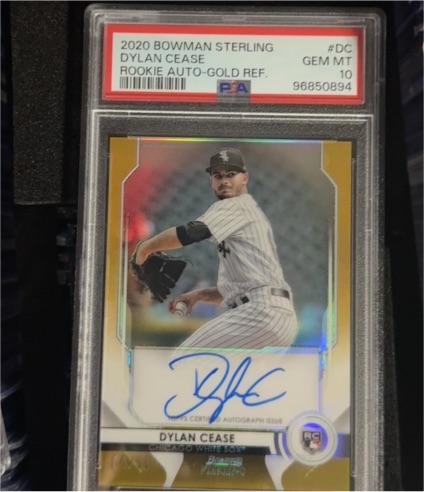 2020 Bowman Sterling #DC Dylan Cease Rookie Auto Gold Refractor — front