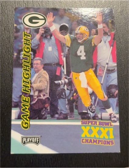 1997 Playoff Brett Favre Green Bay Packers Super Bowl XXXI Game Highlight — front