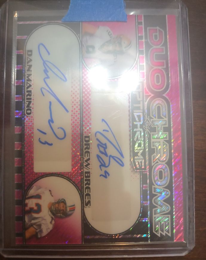 2025 Leaf Optichrome Duochrome Dual Auto Dan Marino & Drew Brees — front