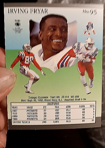 1991 Fleer Ultra #95 Irving Fryar — back