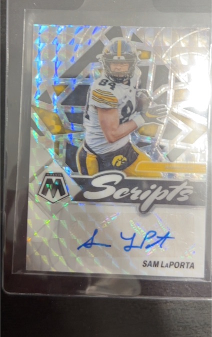 2023 Panini Mosaic Draft Picks Scripts Sam LaPorta — front