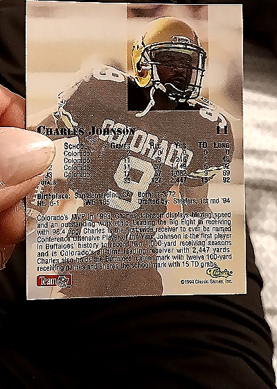 1994 Classic Games Charles Johnson — back