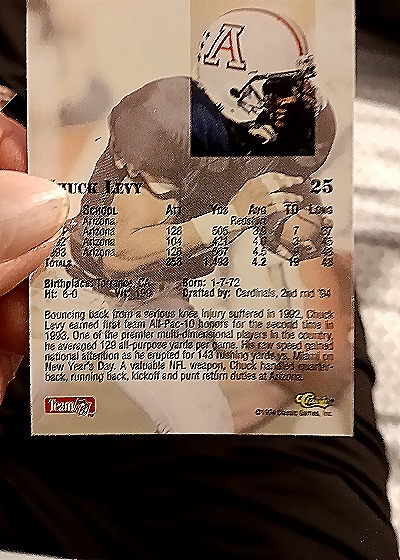 1994 Classic Draft #25 Chuck Levy — back