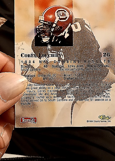 1994 Classic Games #26 Corey Louchiey — back