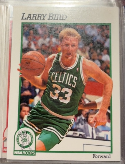 1991-92 NBA Hoops #9 Larry Bird — front